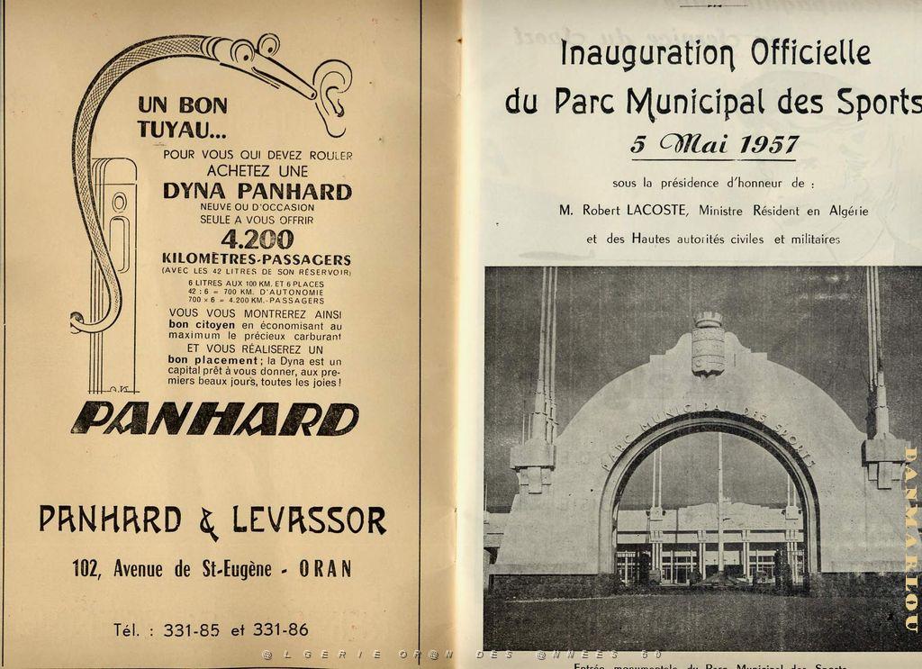 ORAN 5 MAI 1957 PLAQUETTE D INAUGURATION DU STADE MUNICIPAL  (2).jpg